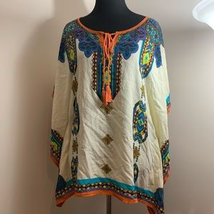 Boho Patterned Colorful Tunic Beach Coverup